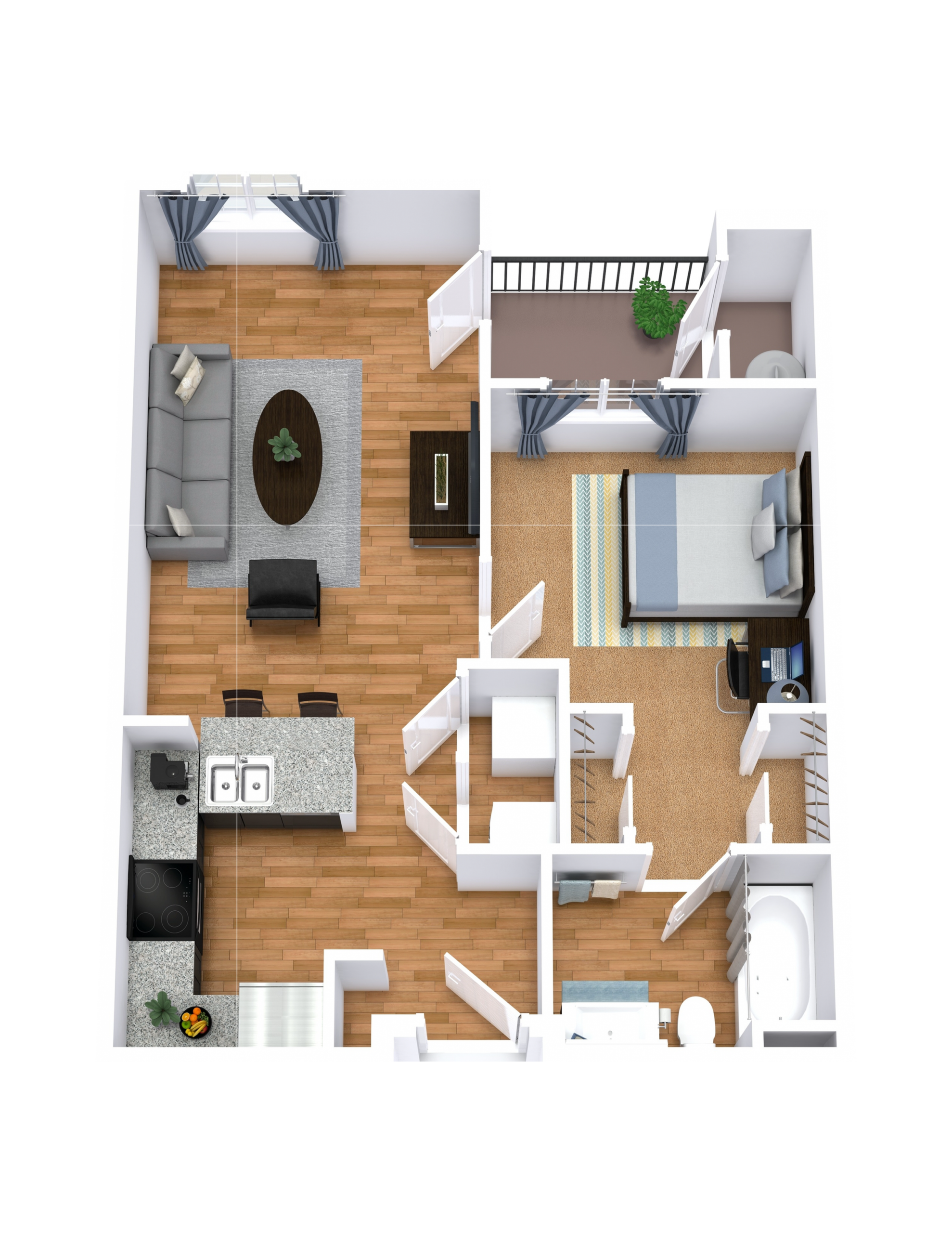 A4 floor plan: 1 bedroom, 1 bathroom